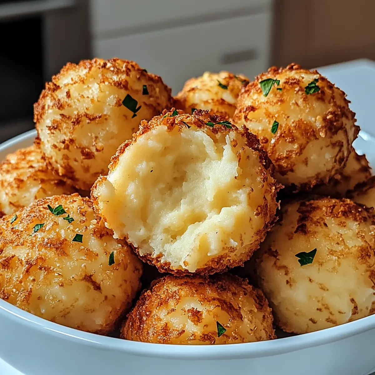 Cheesy Mashed Potato Balls: Crispy, gooey goodness awaits