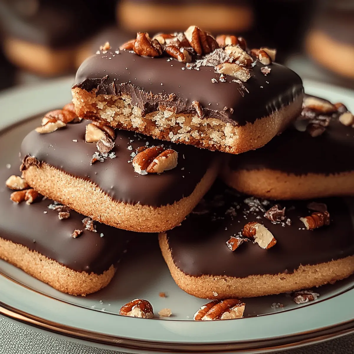 Chocolate Dipped Toffee Pecan Shortbread Cookies Bliss