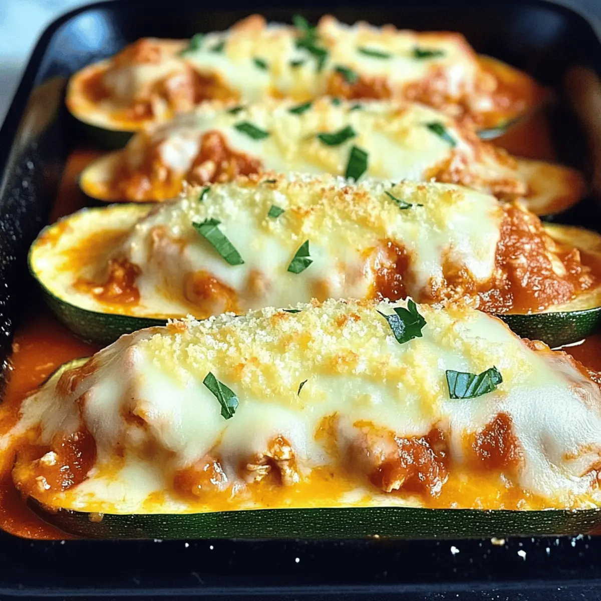Keto Chicken Parmesan Zucchini Boats for Guilt-Free Indulgence