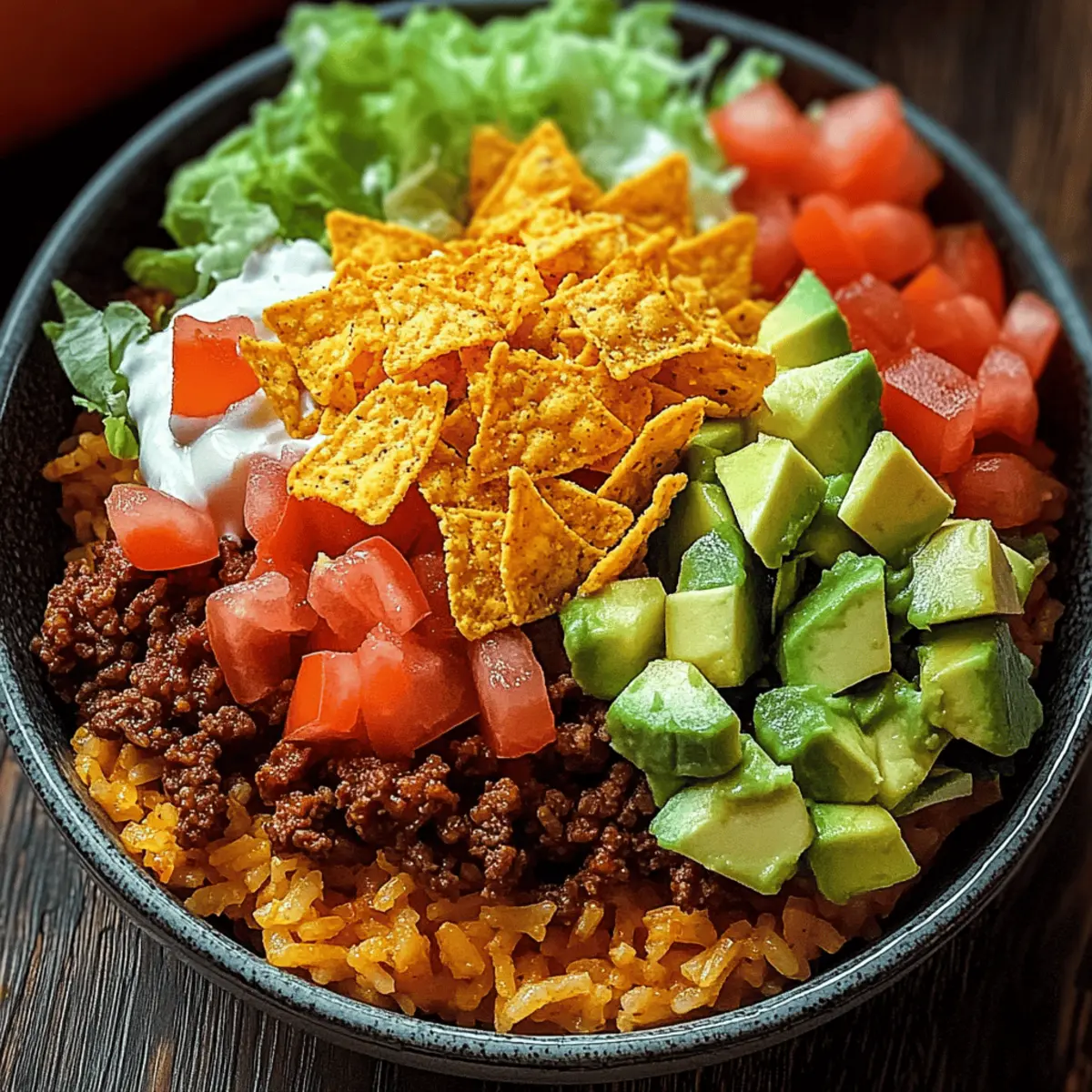 Delicious Taco Rice Bowl with Doritos for Easy Weeknight Dinners