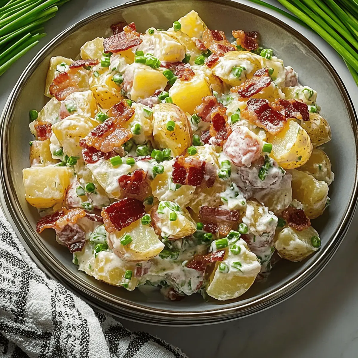 Creamy Potato Salad with Bacon: A Steakhouse Delight