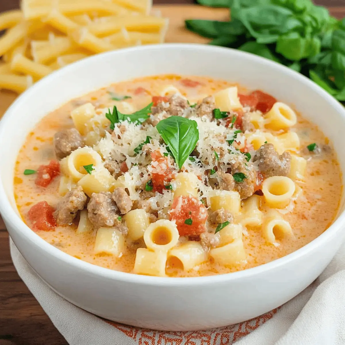 Creamy Parmesan Italian Sausage Soup for Cozy Nights