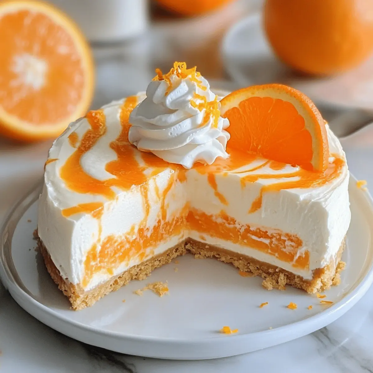 No-Bake Orange Creamsicle Cheesecake for Effortless Summer Joy