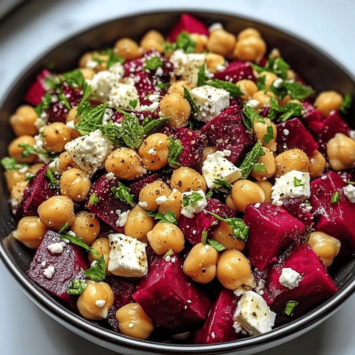 Chickpea, Beet and Feta Salad: A Colorful Taste Adventure