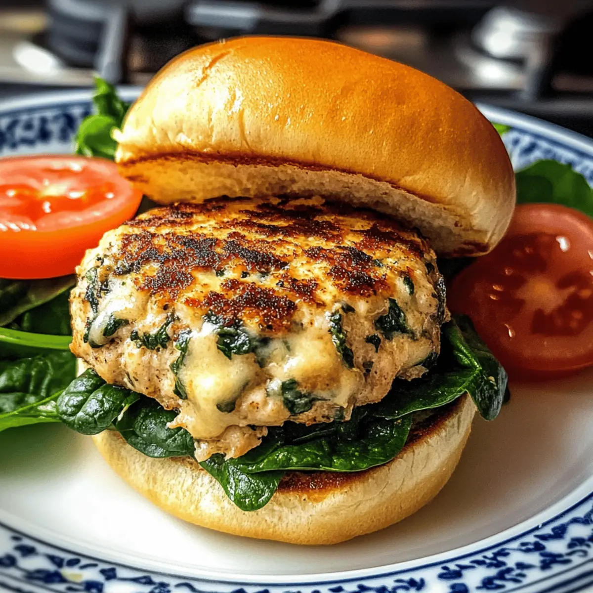 Delicious White Cheddar Spinach Chicken Burgers You’ll Crave