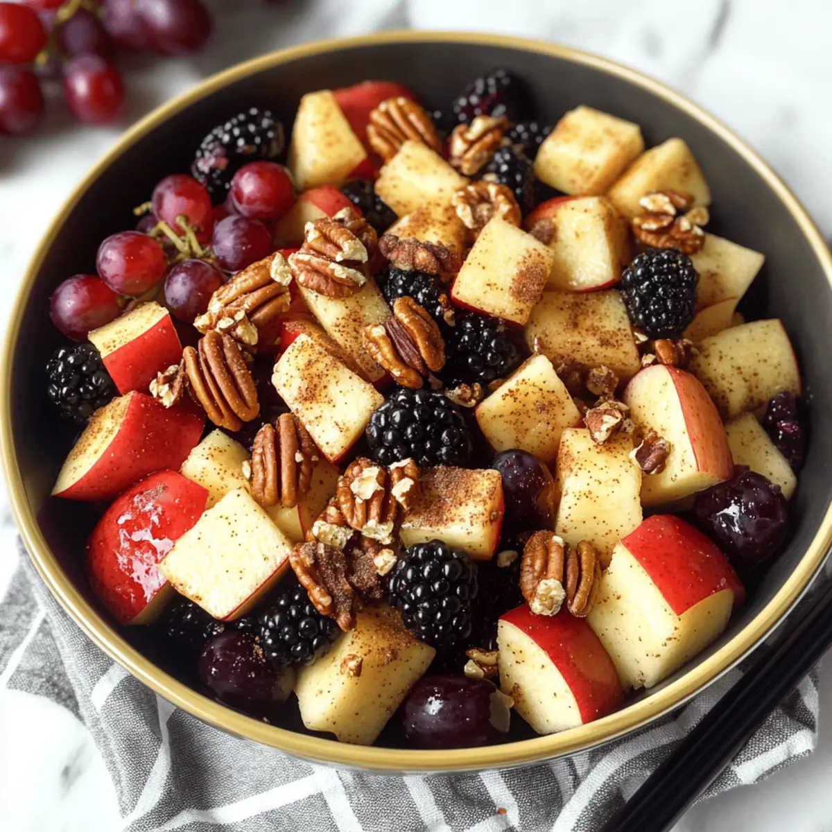 Fall Fruit Salad with Cozy Cinnamon Orange Dressing