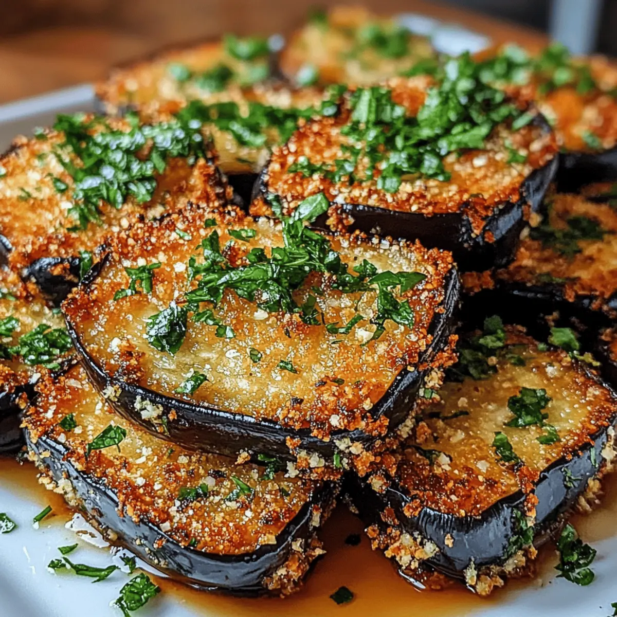 Garlic Herb Crusted Eggplant Slices for a Crispy Vegan Treat
