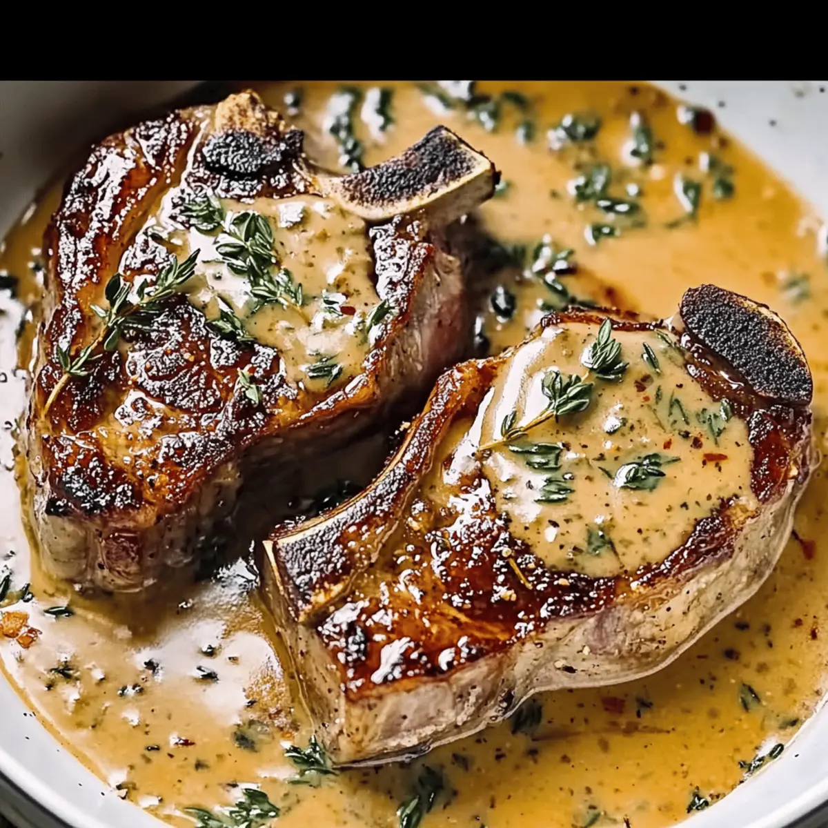 Juicy Lamb Chops with Mustard Thyme Sauce for a Gourmet Night