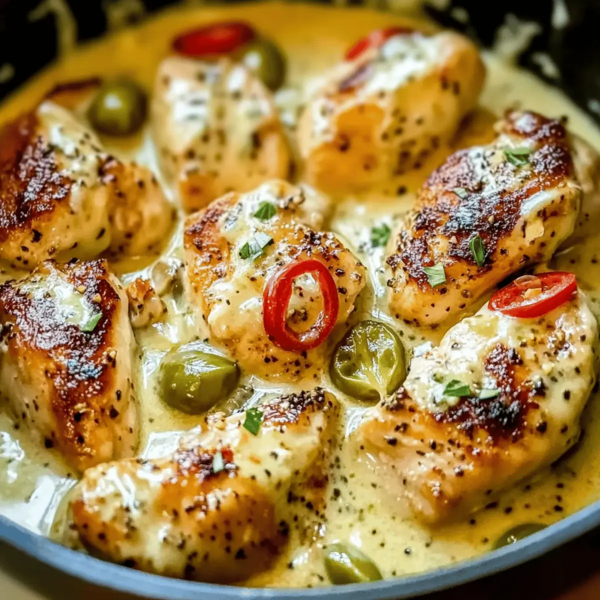 Creamy Pepperoncini Chicken Skillet for a Cozy Dinner Twist