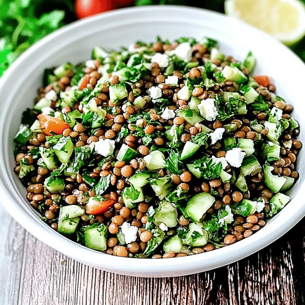 Zesty Lebanese Lentil Salad with Parsley and Lemon Delight