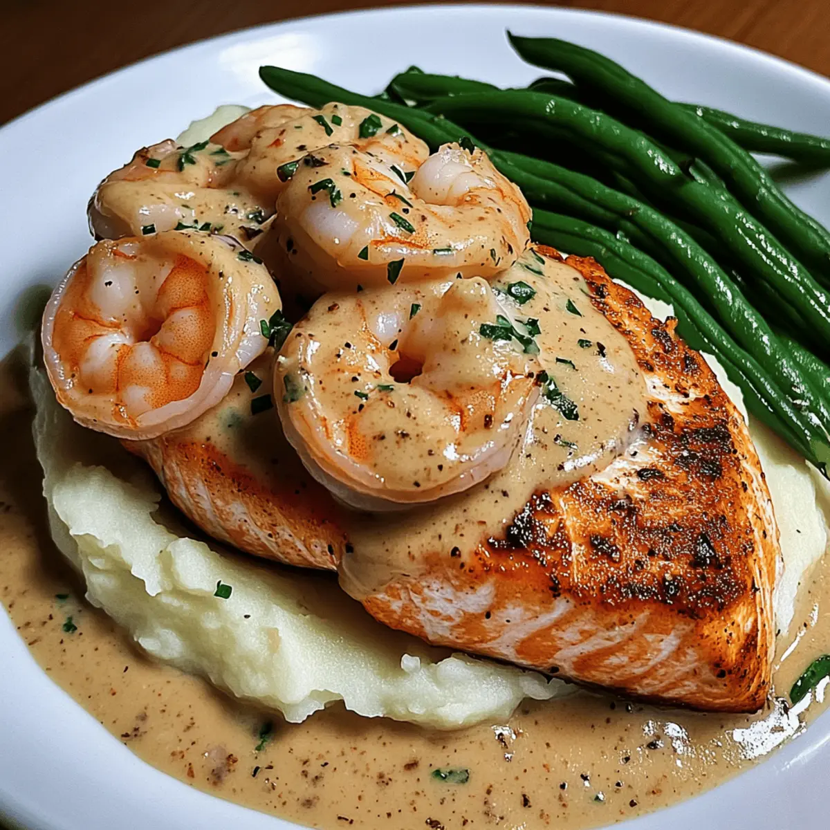 Cajun Shrimp and Salmon with Garlic Cream Sauce Bliss