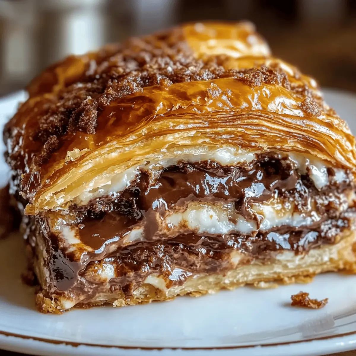 Indulge in Chocolate Croissant Breakfast Bake with Flaky Layers
