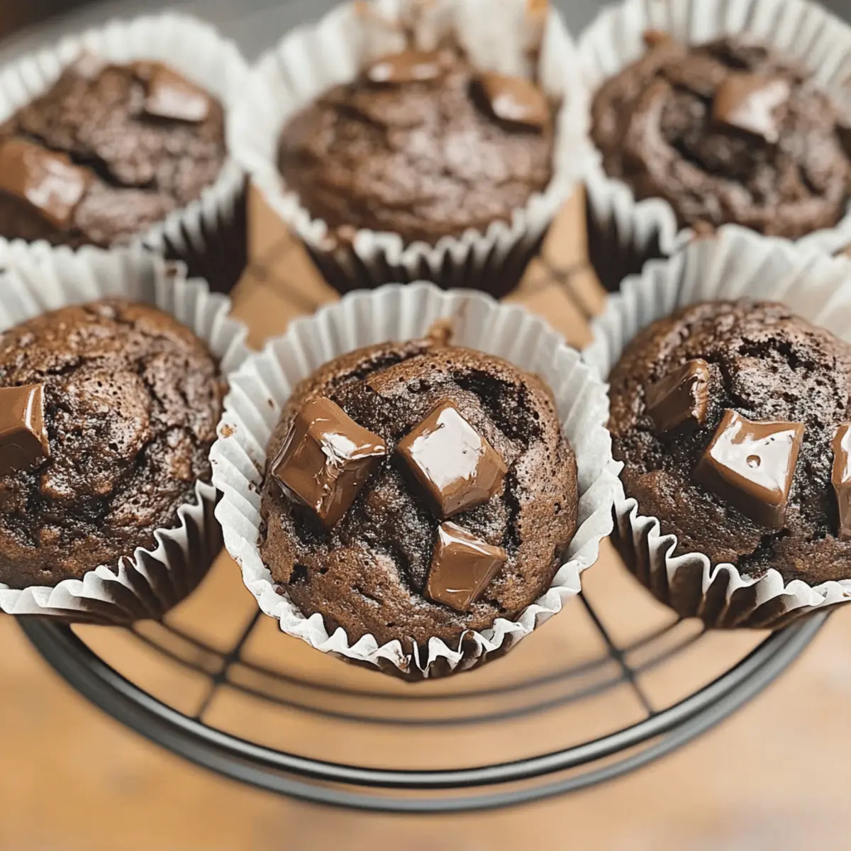 Double Chocolate Sourdough Muffins That Are Sinfully Moist