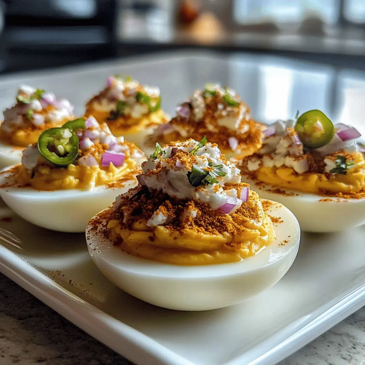 Savory Elote Deviled Eggs with a Smoky Chipotle Kick