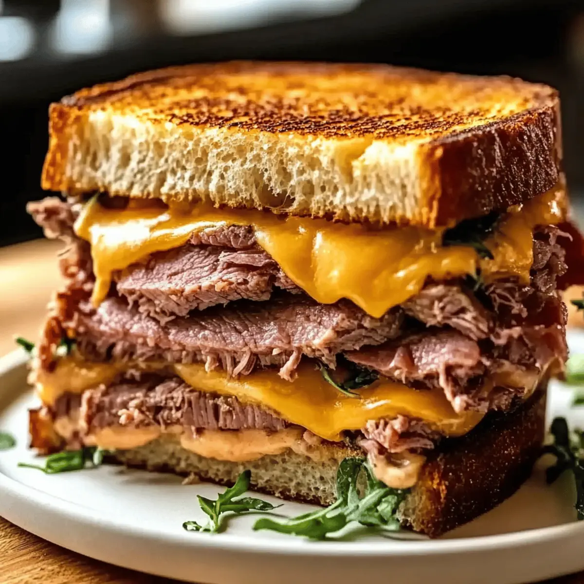 Savor Every Bite of This Roast Beef & Cheddar Melt Sandwich