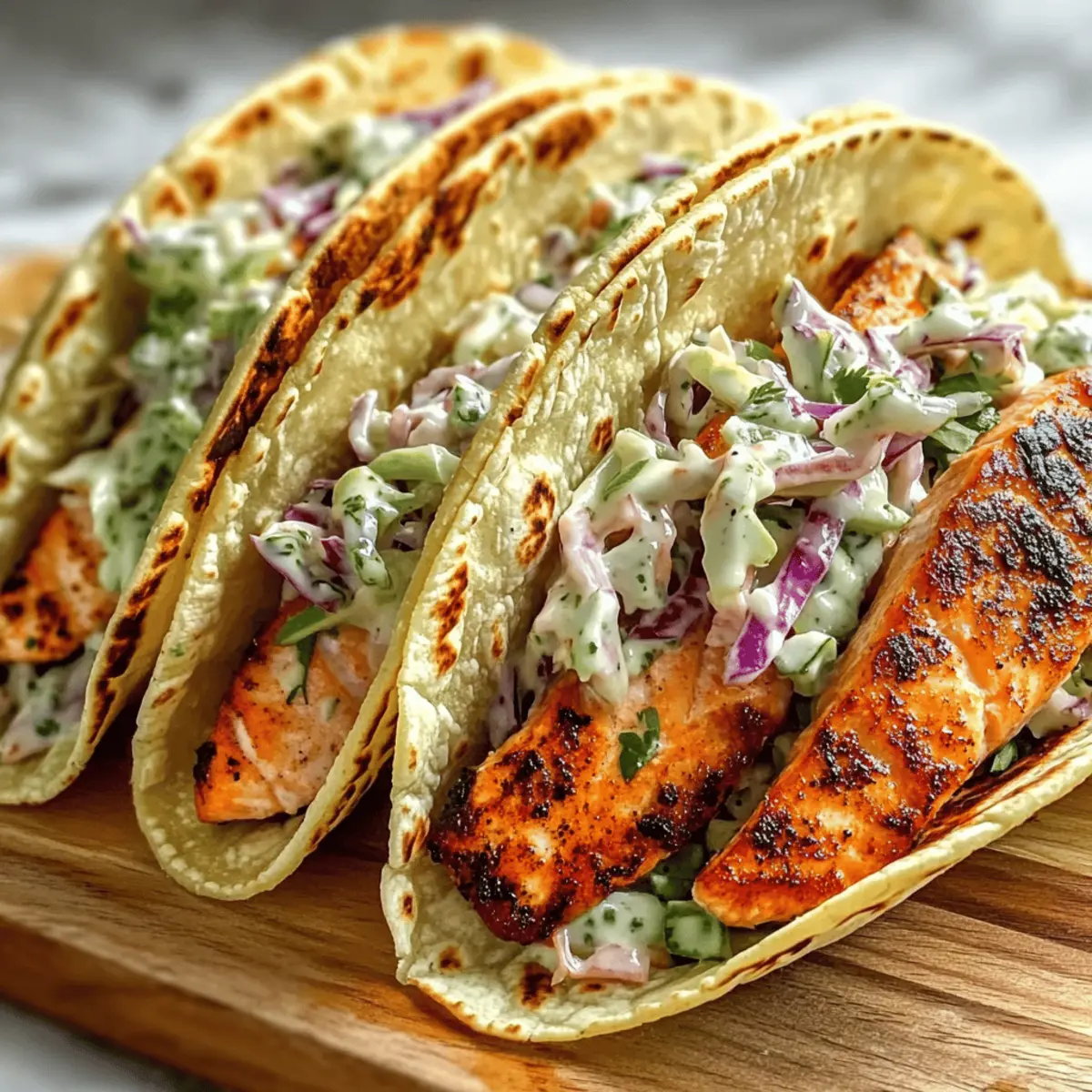 Savory Salmon Tacos with Slaw for Quick Weeknight Fun