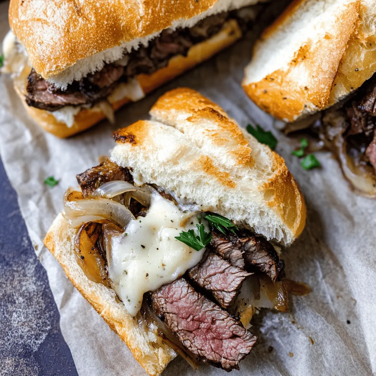 Savory Steak Sandwich with Garlic Herb Butter Bliss