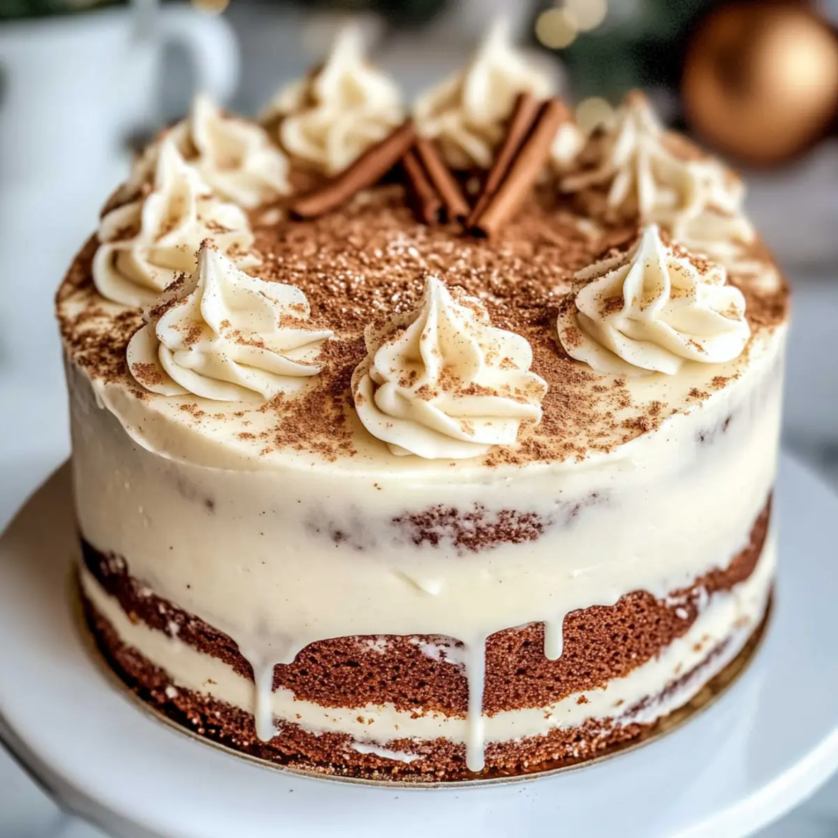 Irresistible Christmas Spice Cake with Eggnog Buttercream