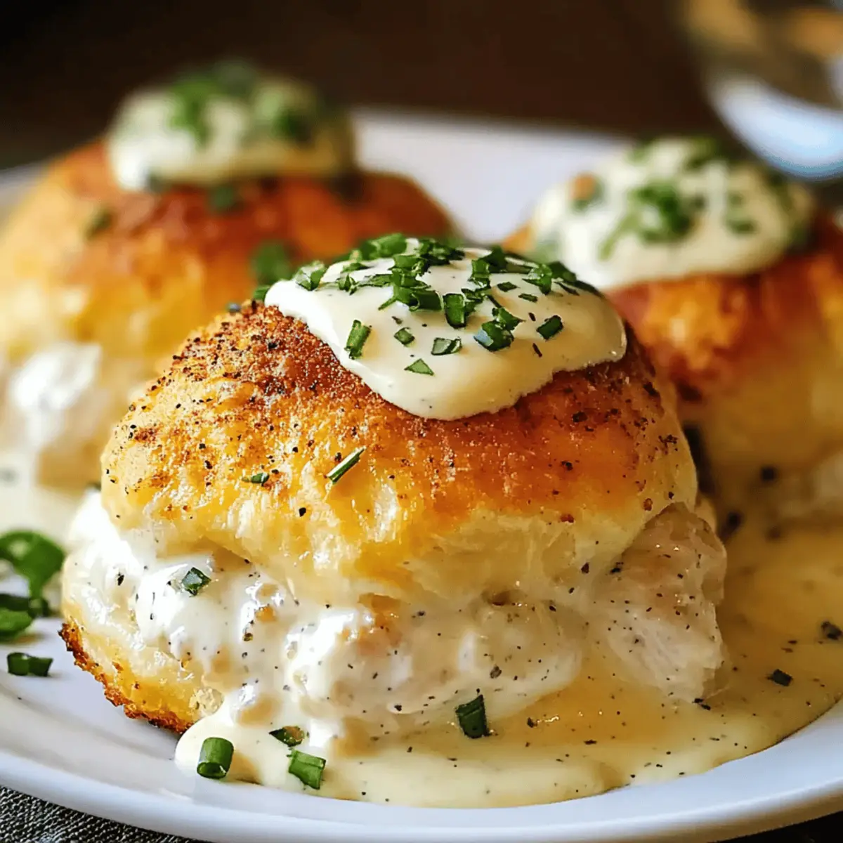Delicious Chicken Pillows with Creamy Parmesan Sauce to Savor