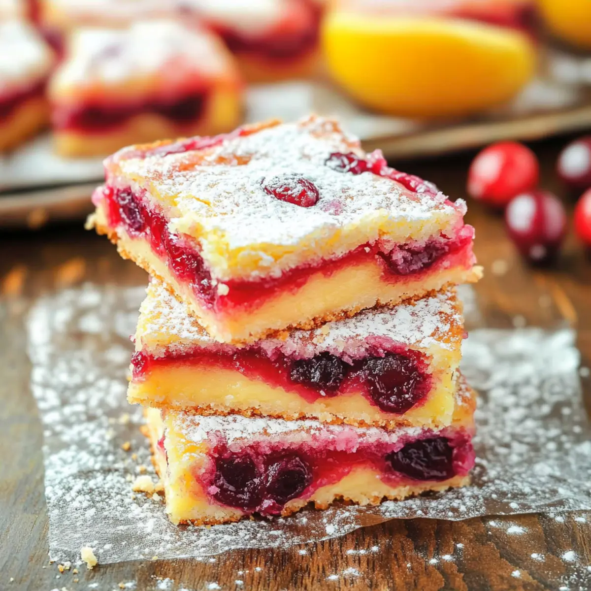 Cranberry Lemon Bars: Tart Treats for Your Holiday Table