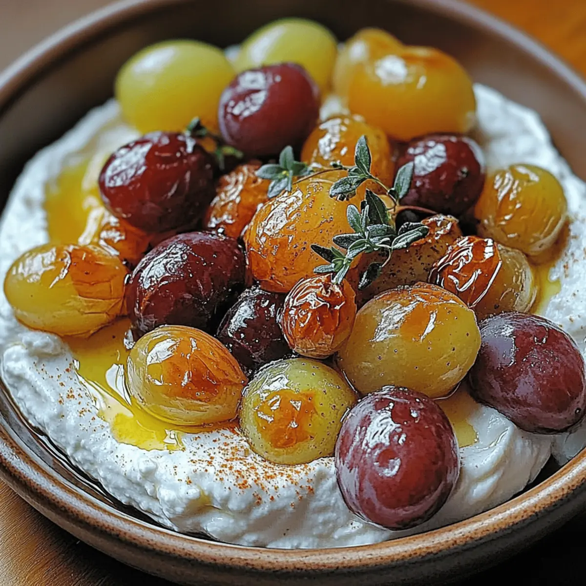 Creamy Ricotta with Roasted Grapes for Effortless Elegance