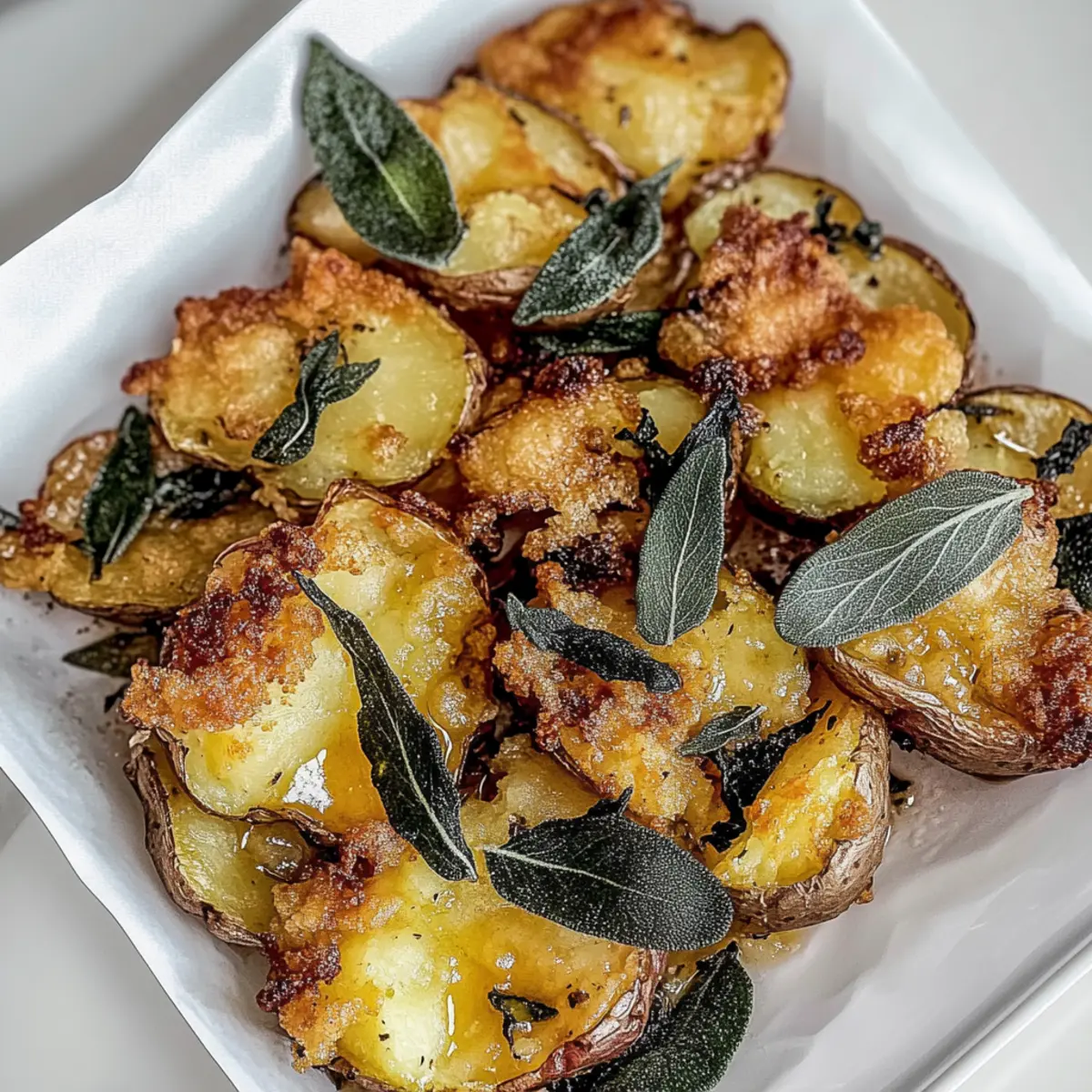 Crispy Smashed Sage Potatoes with Brown Butter Bliss