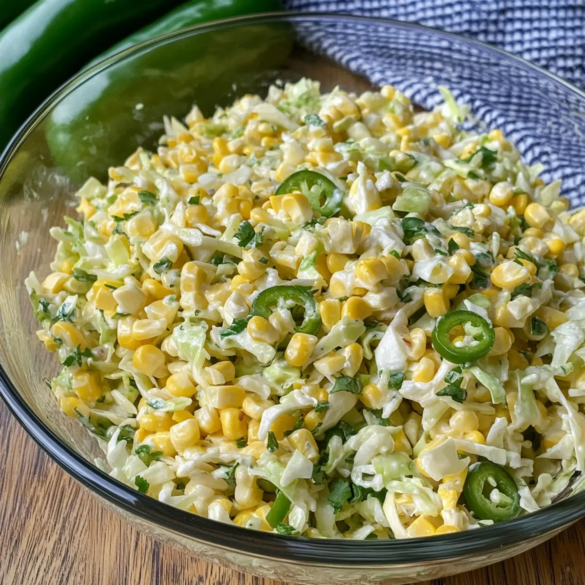 Zesty Jalapeno Corn Coleslaw with Creamy Crunch Delight