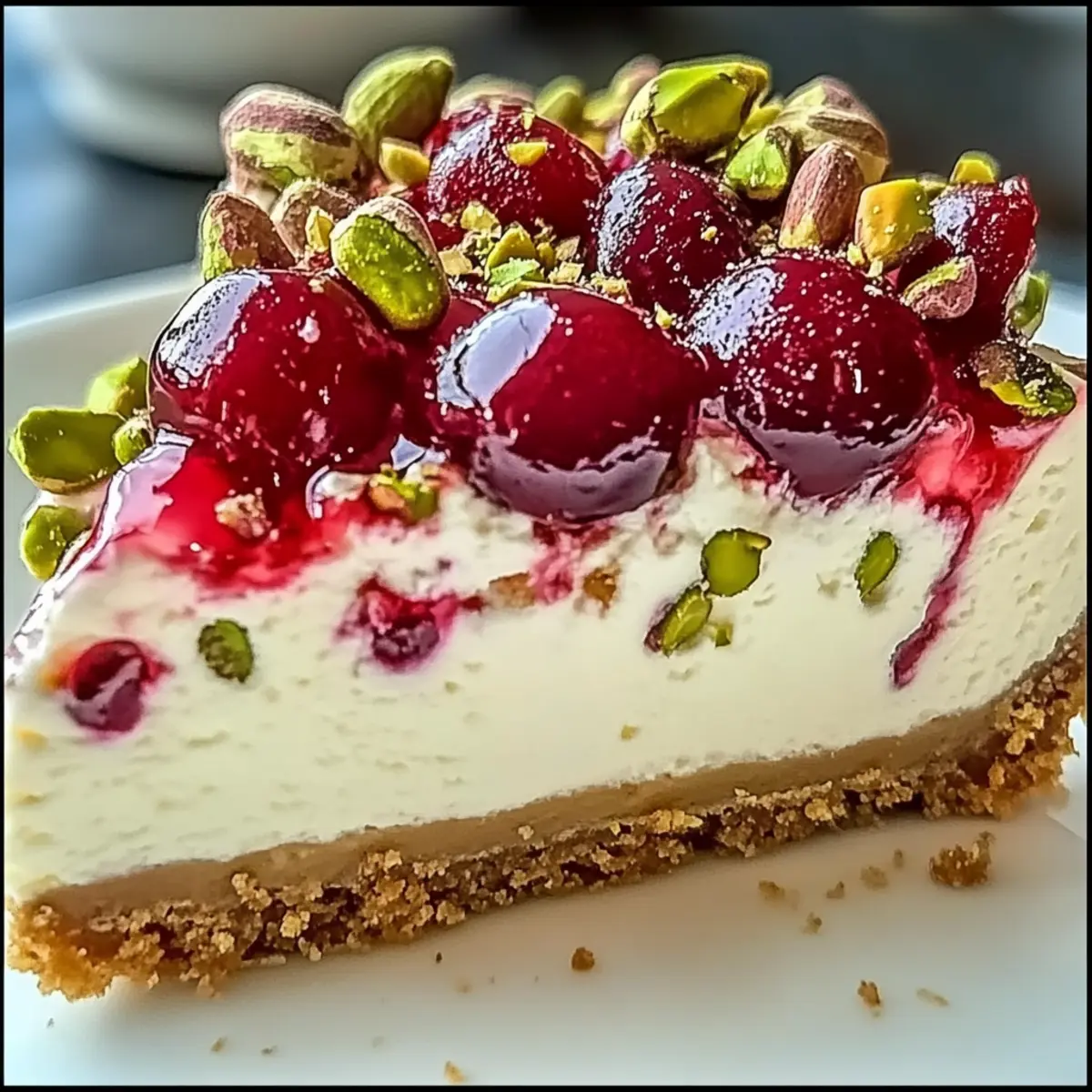 Cherry Pistachio Cheesecake: A Creamy Festive Treat