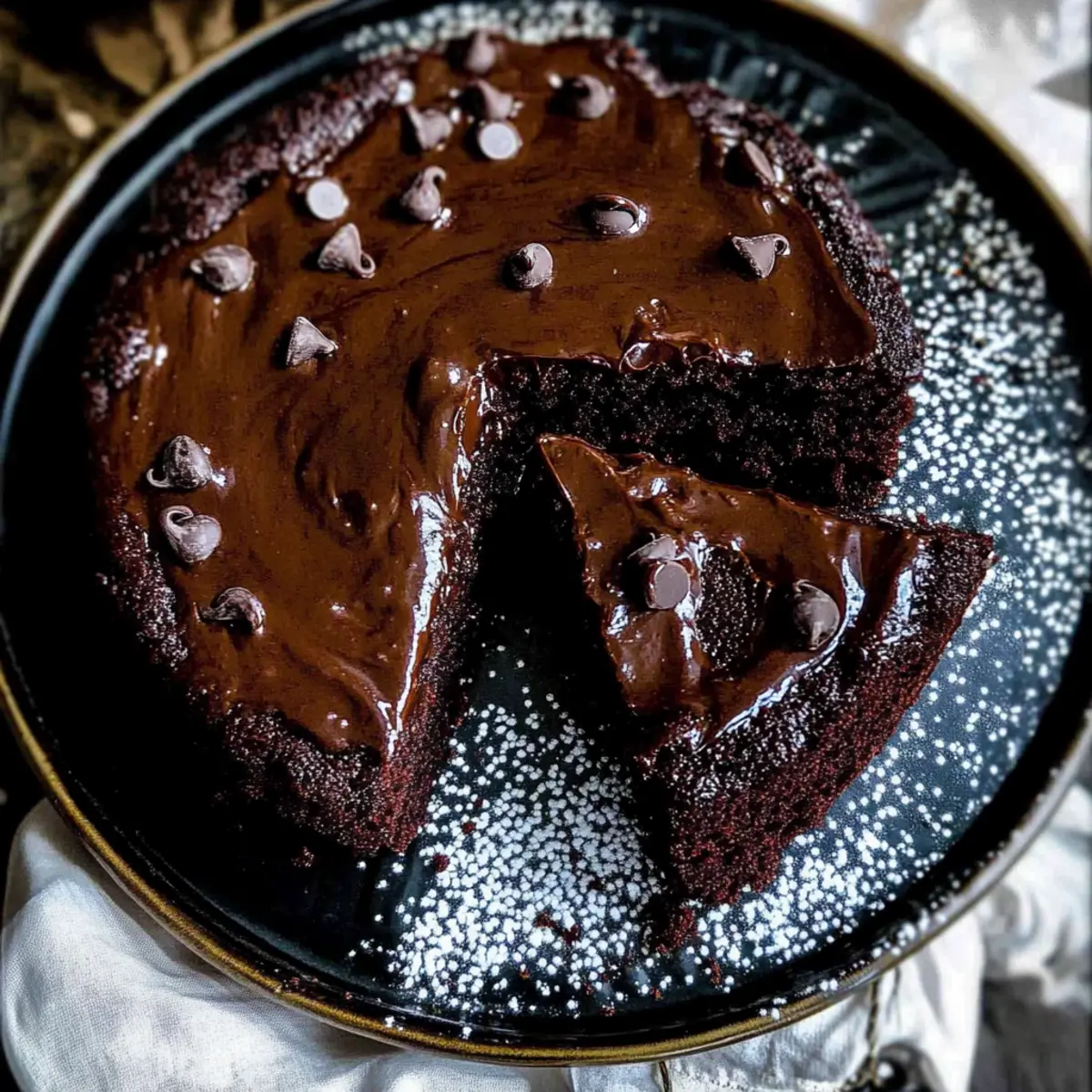 Rich Dark Chocolate Whiskey Cake with Silky Ganache Bliss