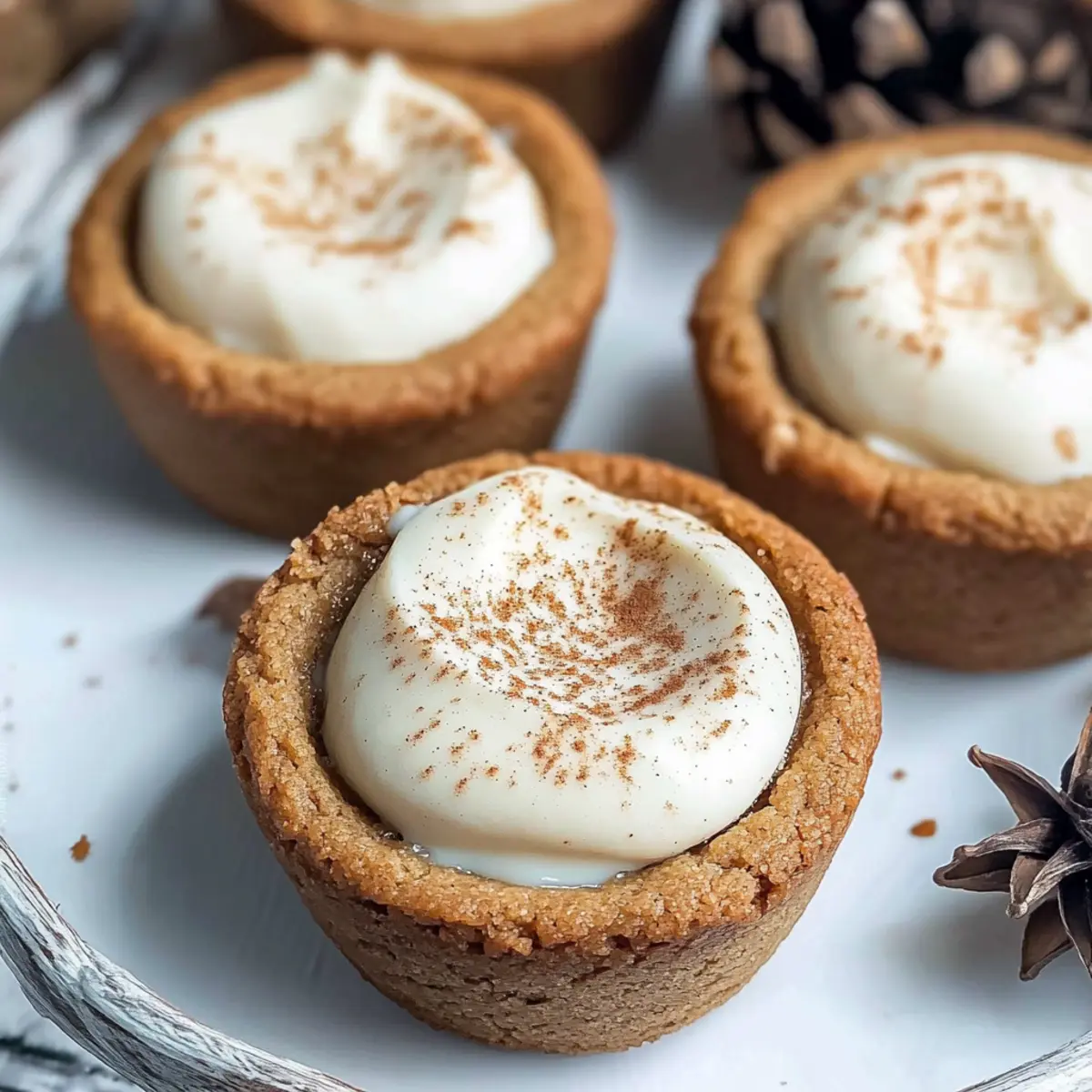 Gingerbread Eggnog Cheesecake Cookie Cups for Festive Joy