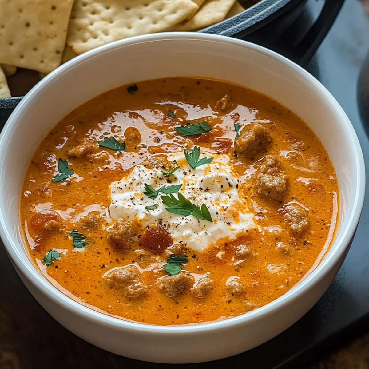 Sausage & Tomato Cream Cheese Soup: Cozy Comfort in 30 Minutes