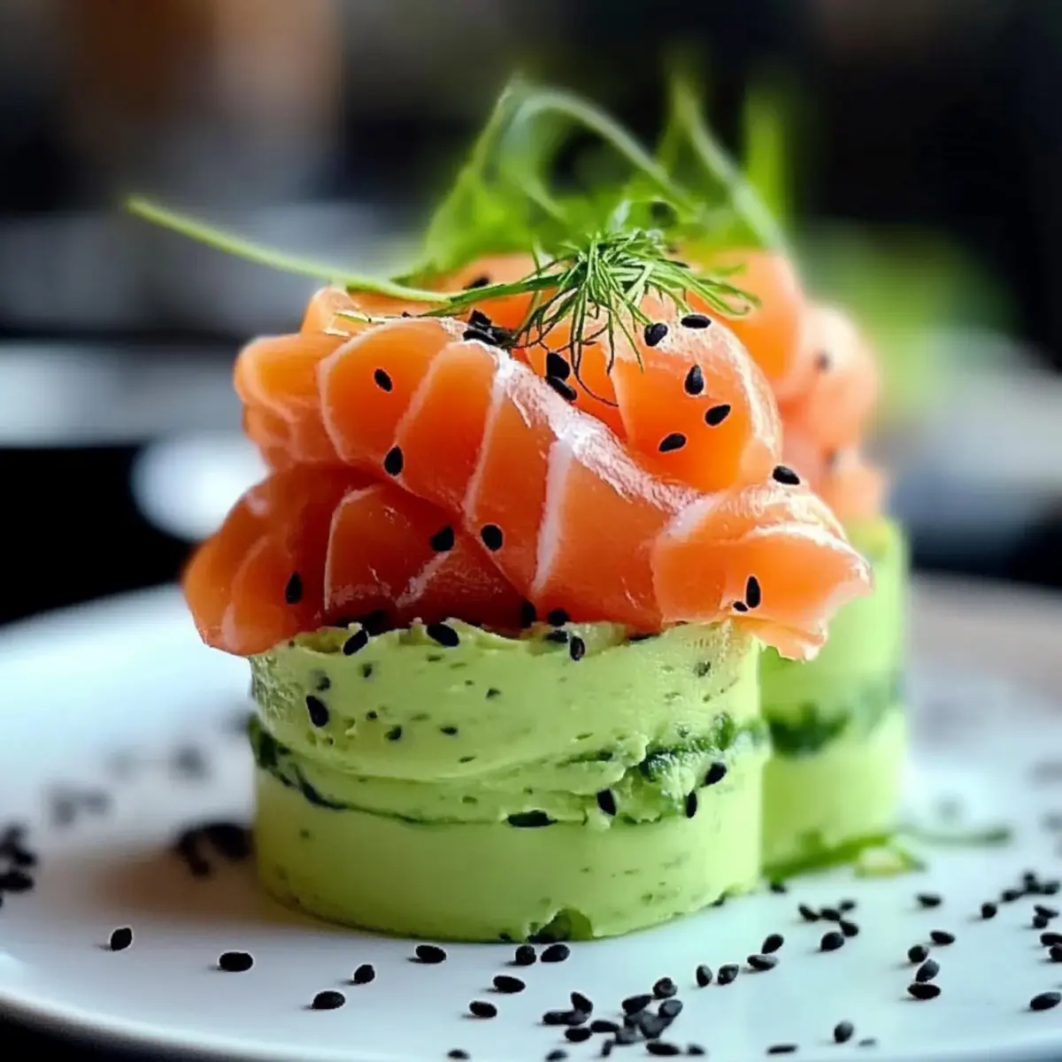 Creamy Avocado Mousse with Christmas Smoked Salmon Delight