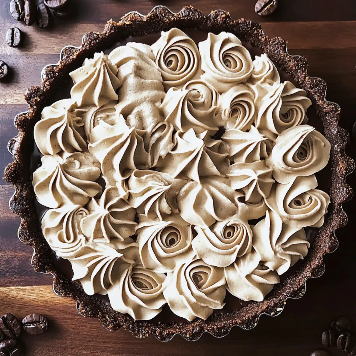 Decadent Dark Chocolate Tart with Espresso Whipped Cream