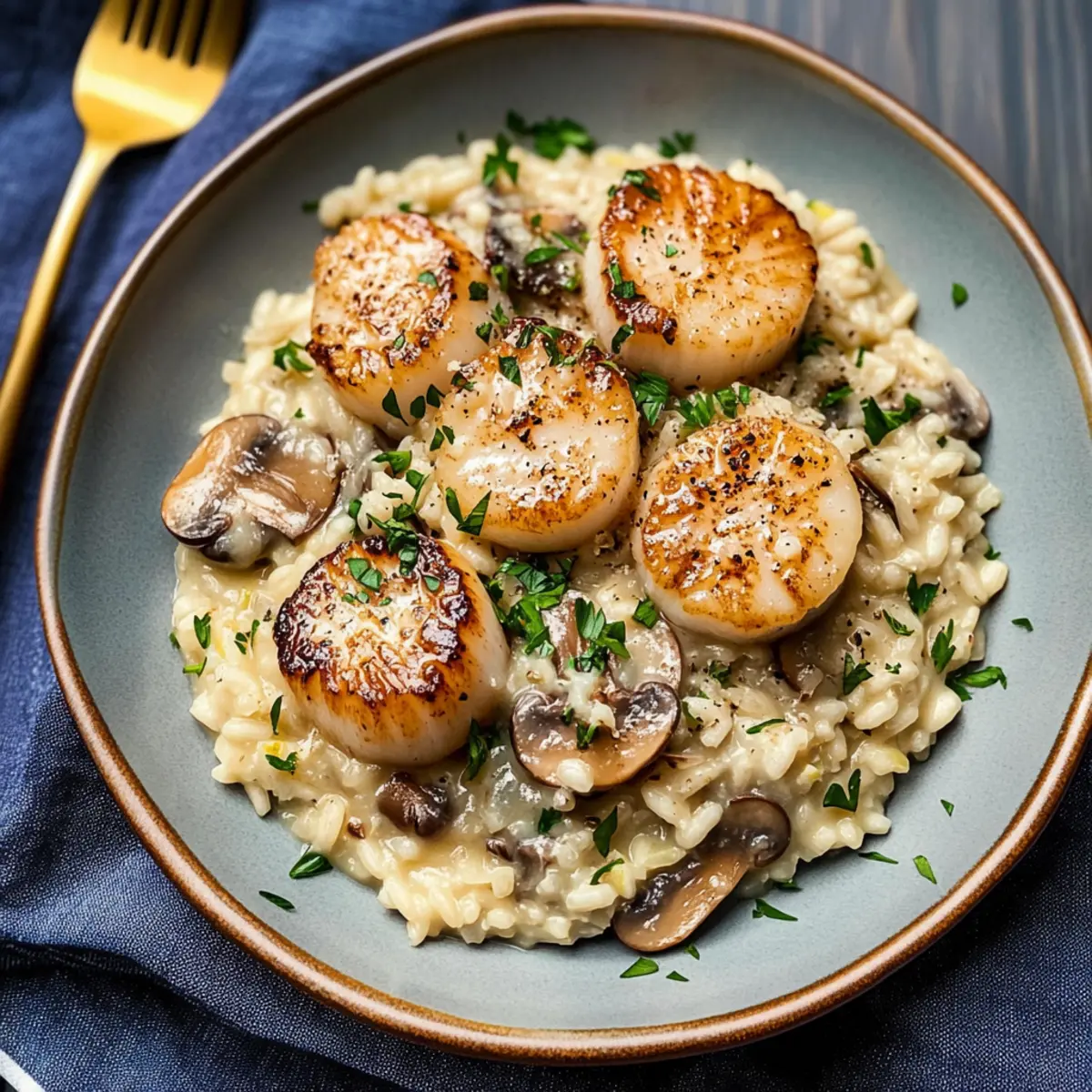Lemon Butter Scallops Over Parmesan Risotto for Date Night Magic