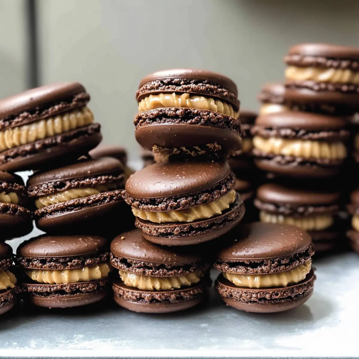 Melt-in-Your-Mouth Chocolate Peanut Butter Macarons