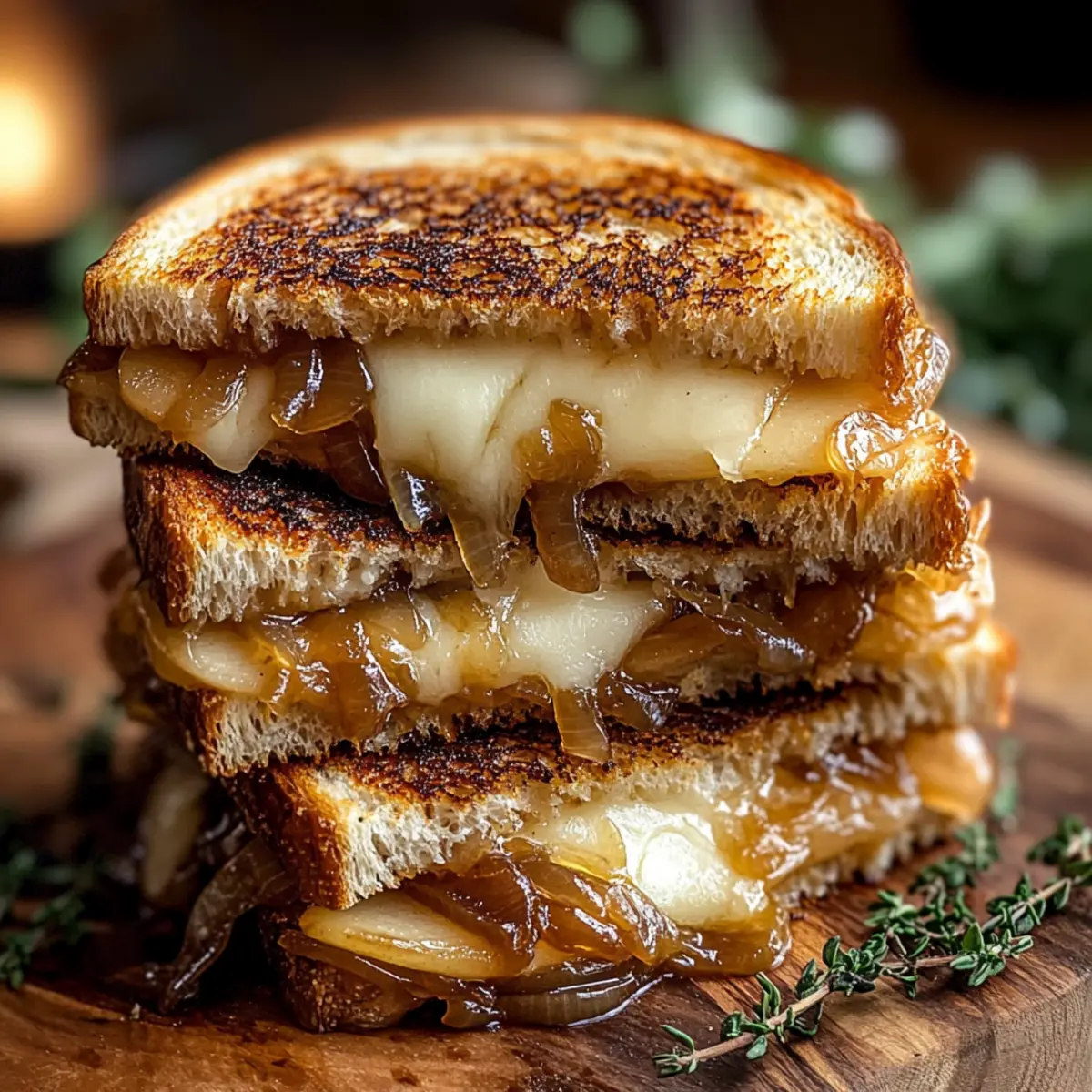 Savory Pear & Apple Grilled Cheese With Caramelized Onions Delight