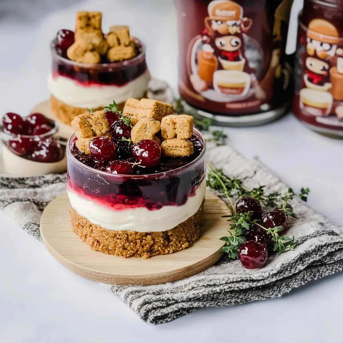 No-Bake White Chocolate Cheesecakes With Mulled Wine Fruit Bliss