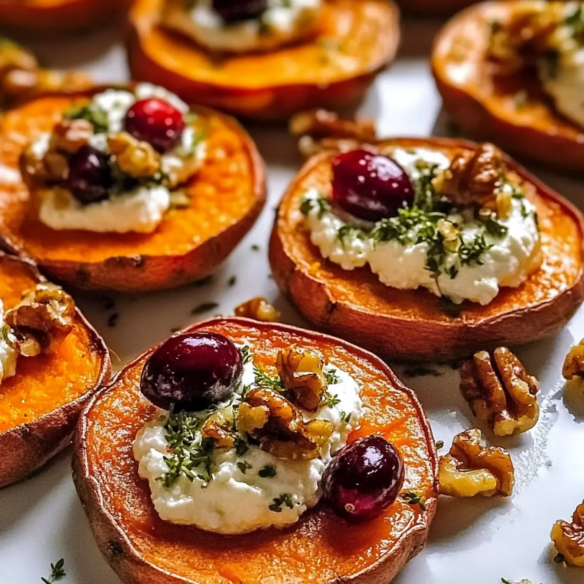 Roasted Sweet Potato Rounds with Herbed Ricotta Delight