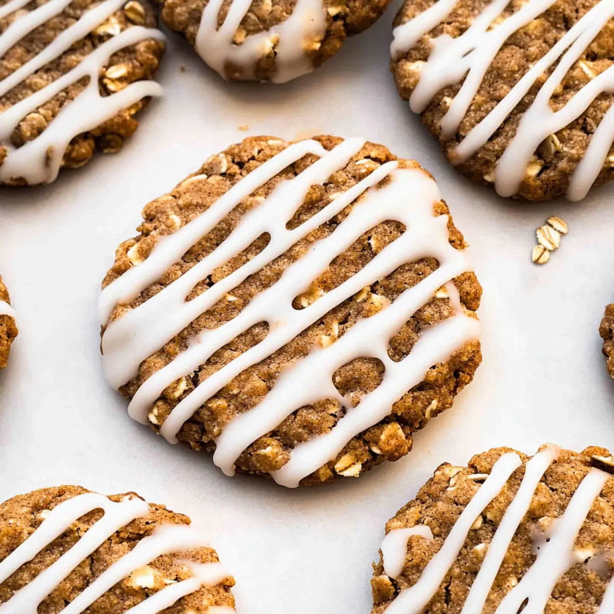 Irresistibly Chewy Iced Gingerbread Oatmeal Cookies Recipe