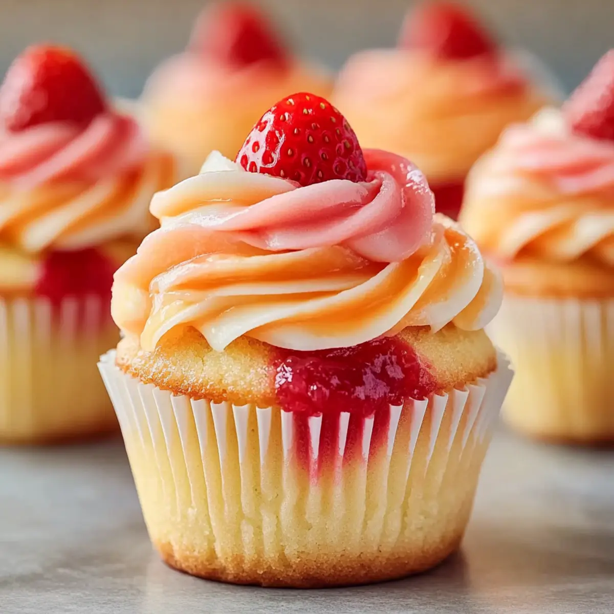 Mango Strawberry Sunset Cupcakes: Tropical Bliss in Every Bite