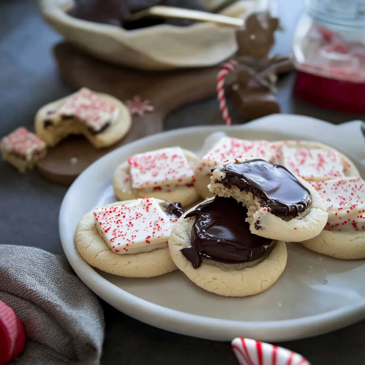 Chocolate Peppermint Bark Sugar Cookies for Holiday Bliss