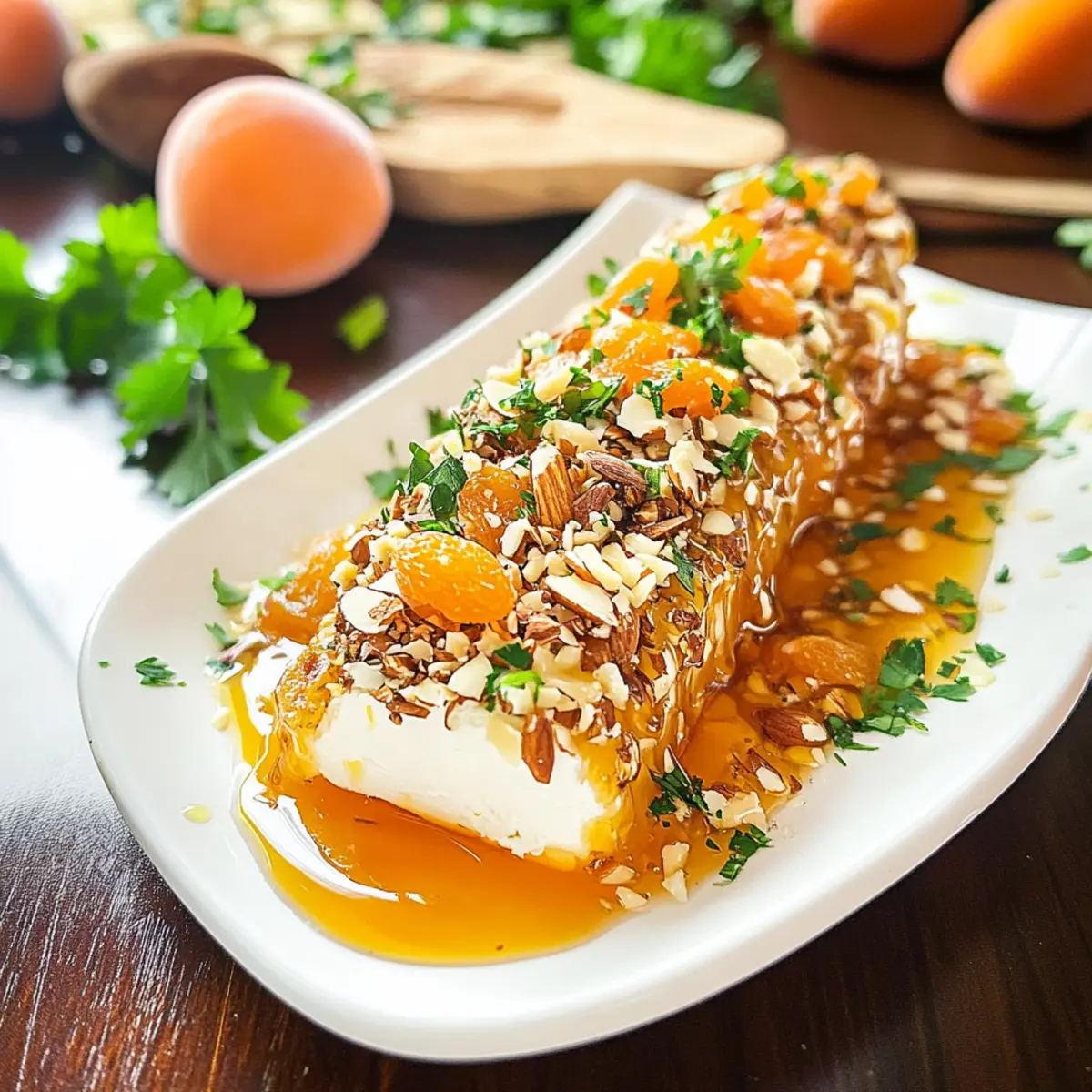 Delicious Goat Cheese Spread with Honey, Apricot, and Almonds