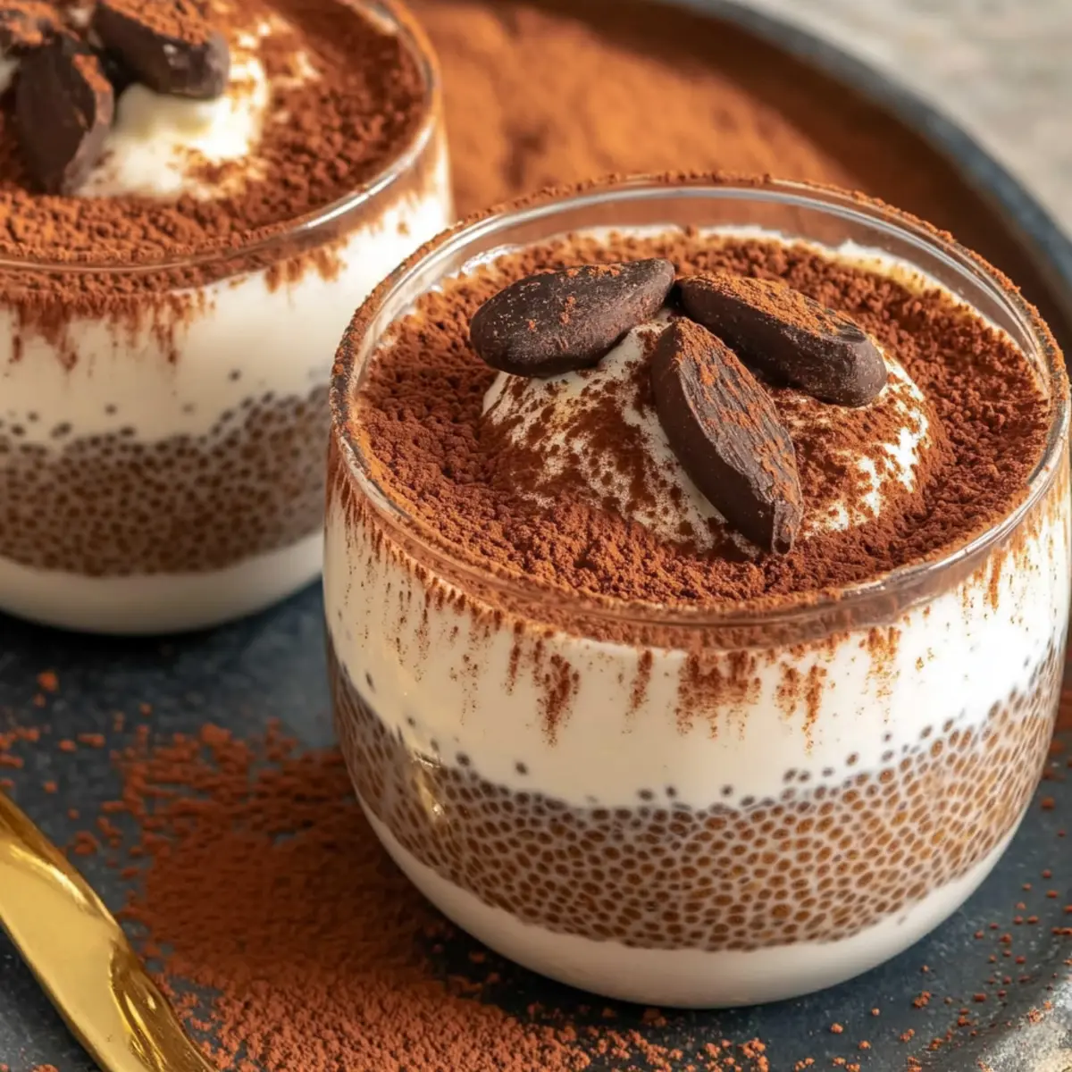 Tiramisu Chia Pudding with Greek Yogurt for Healthy Indulgence