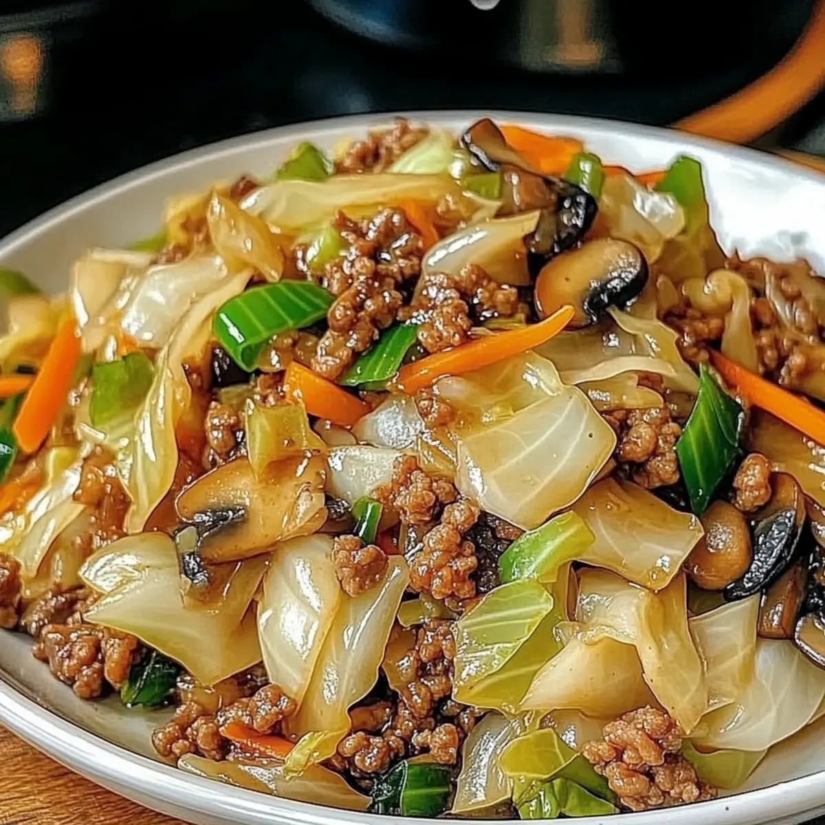 Savory Chinese Ground Beef and Cabbage Stir Fry in 25 Minutes