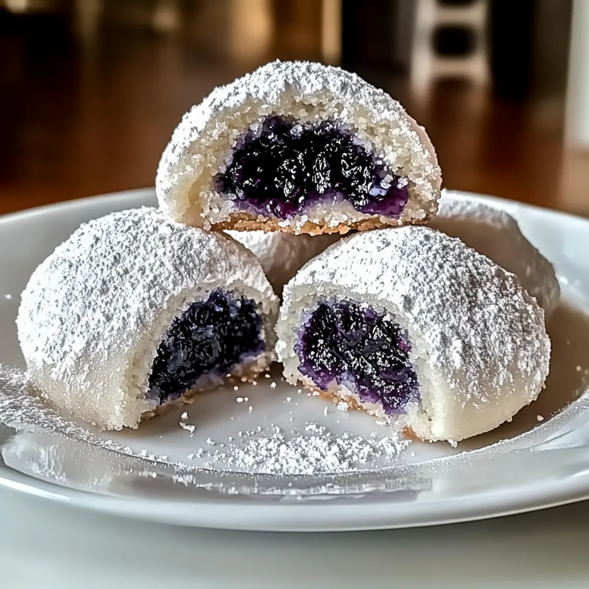 Delicious Blueberry-Filled Almond Snowball Cookies to Savor