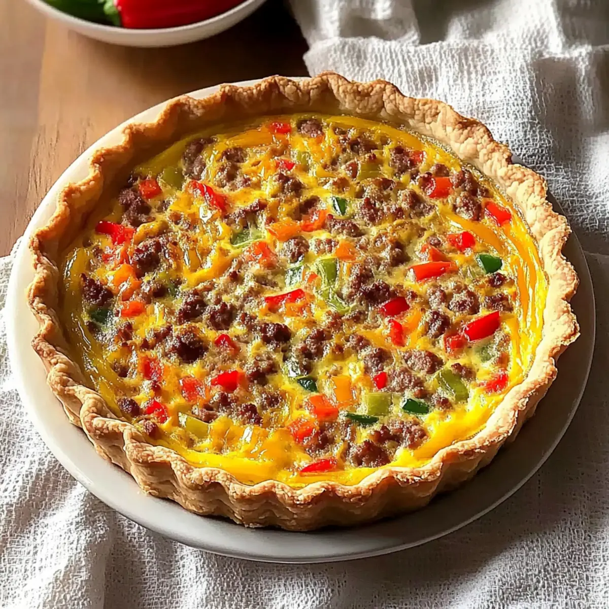 Savory Sausage, Pepper, and Onion Quiche for a Cozy Brunch