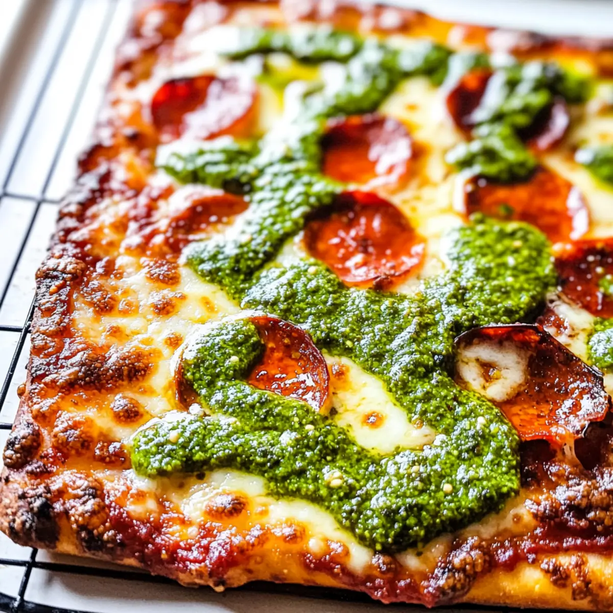 Pepperoni and Roasted Jalapeno Pesto Pan Pizza Bliss
