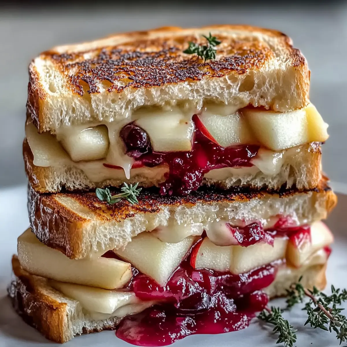 Heavenly Brie, Apple & Cranberry Grilled Cheese Delight