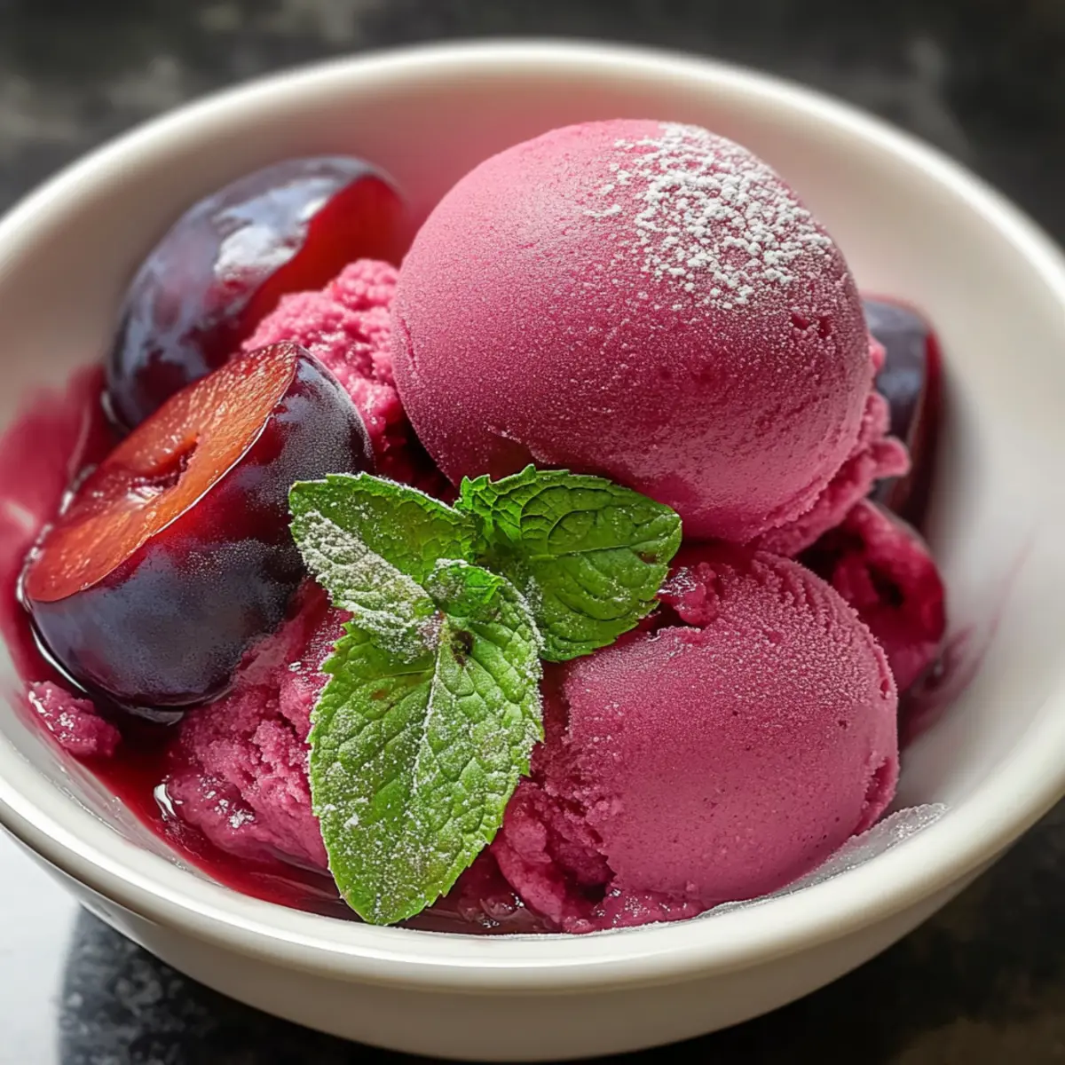 Delightful Cardamom Plum Sorbet: A Fresh Homemade Treat