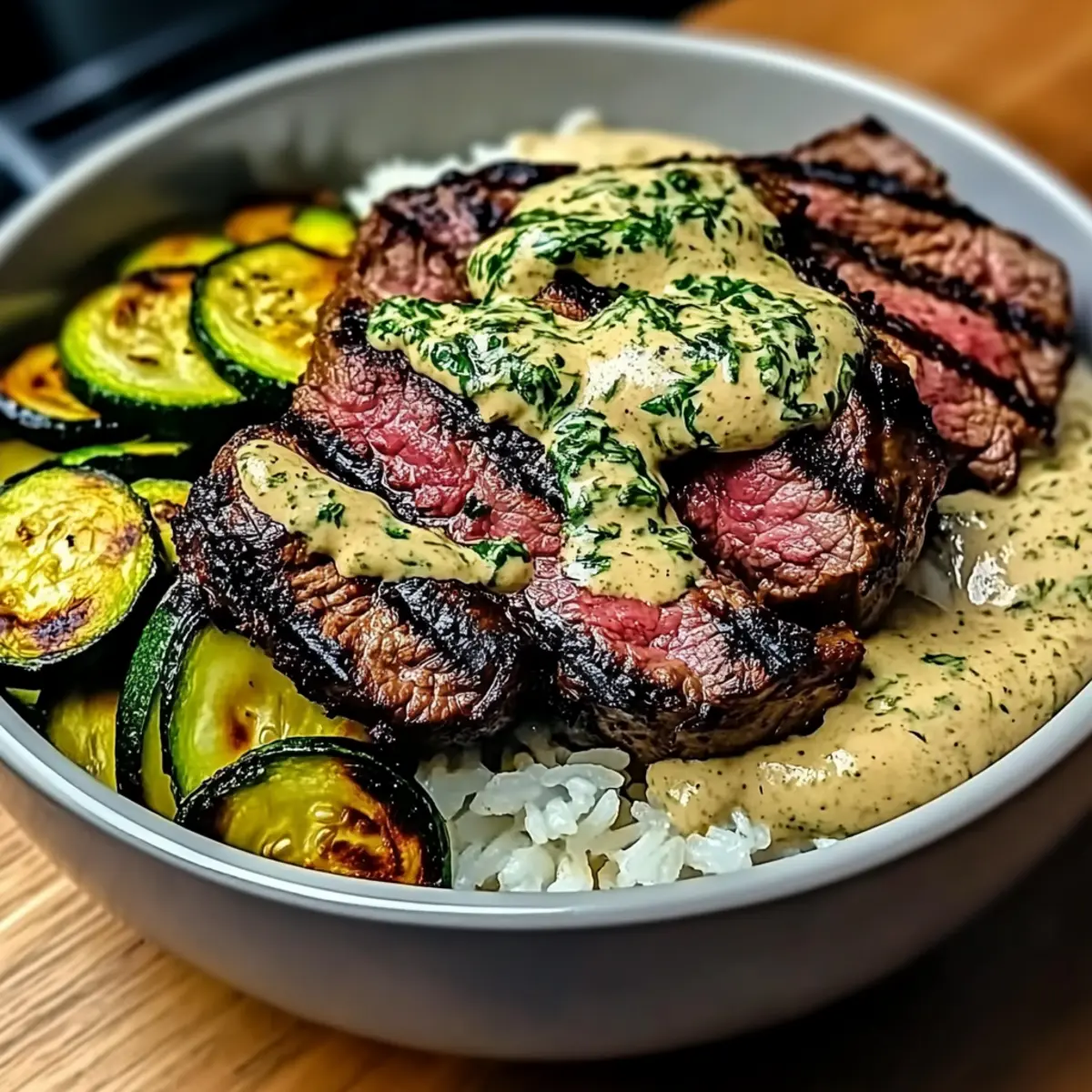Grilled Steak Bowl with Sauce: A Flavor-Packed Delight